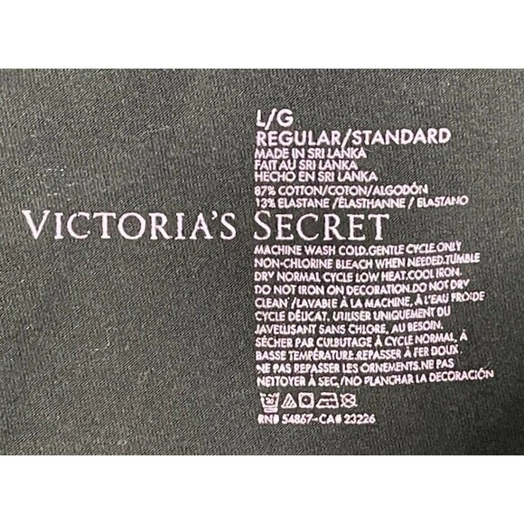 Victorias Secret Fold Over Ankle Leggings Womens LG Black Yoga Pants Y2K Workout - Picture 6 of 6